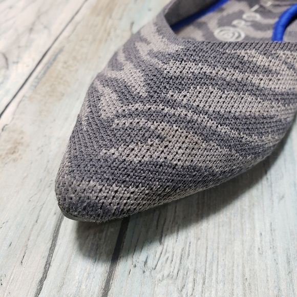 Rothy's Gray Zebra Striped  Points shoes. - Picture 9 of 11
